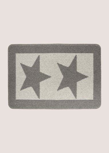 Silver Star Print Doormat
