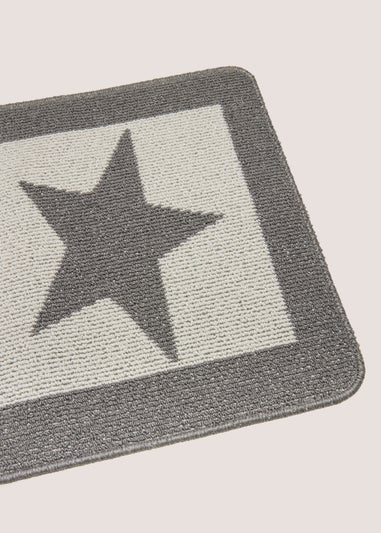 Silver Star Print Doormat