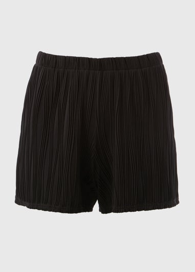 Black Textured Co Ord Shorts