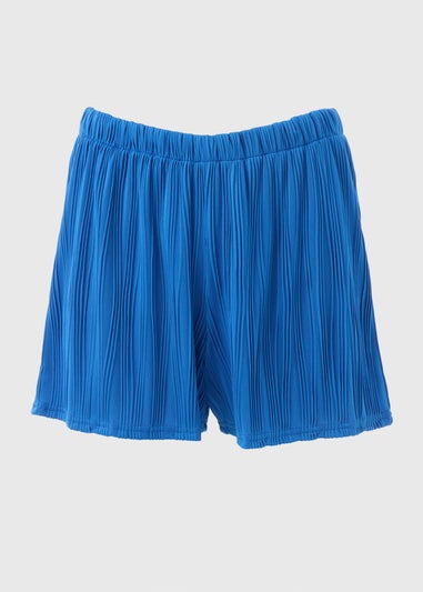 Blue Textured Co-Ord Shorts