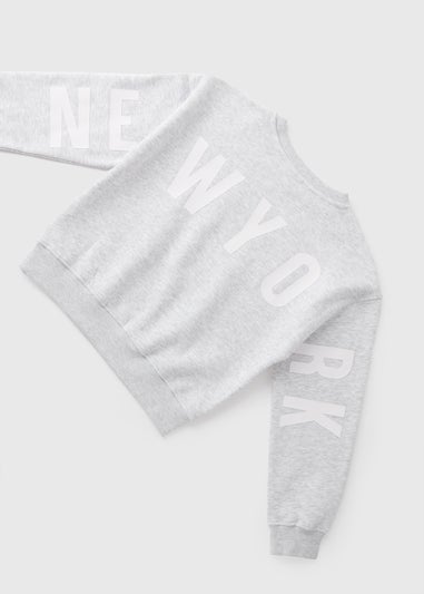 Girls Grey New York Sweatshirt (7-15yrs)