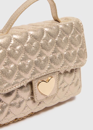 Girls Gold Quilted Cross Body Bag