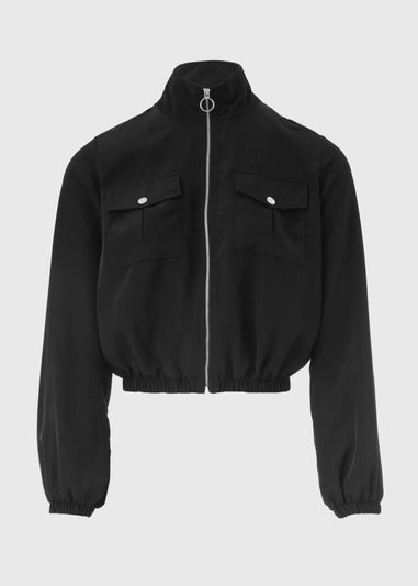 Black Lightweight Bomber Jacket