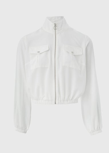 Ivory Lightweight Bomber Jacket