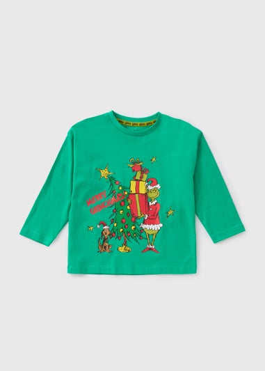 Grinch Kids Green Christmas Long Sleeve Top (1-7yrs)