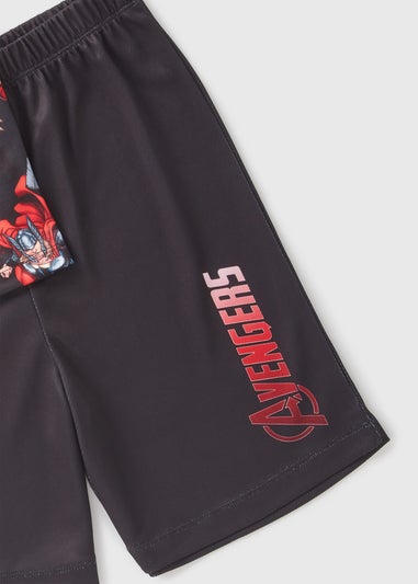 Marvel Avengers Black Top & Shorts Airtex Set (Younger 4-12yrs)