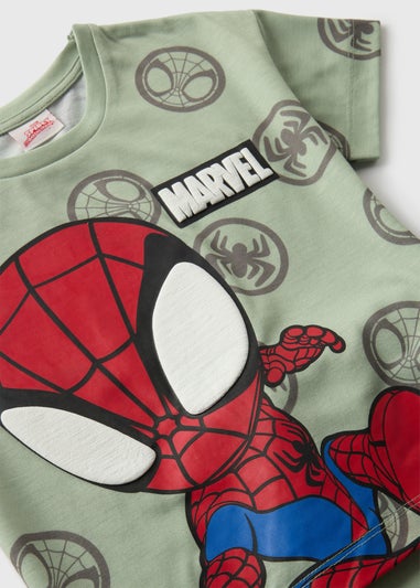 Marvel Kids Green Spidey Top & Shorts Set (1-7yrs)