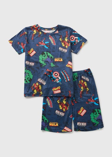 Marvel Kids Navy Avengers Top & Shorts Pyjama Set (3-13yrs)