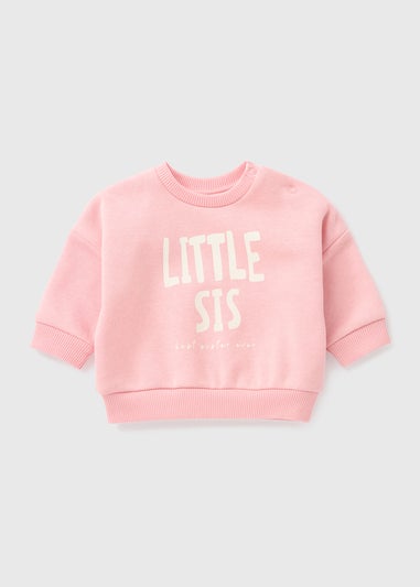 Baby Pink Little Sis Sweatshirt (Newborn-23 mths)