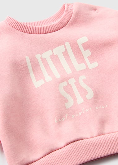 Baby Pink Little Sis Sweatshirt (Newborn-23 mths)