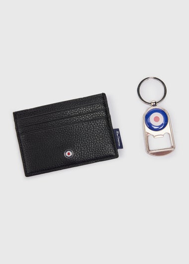 Ben Sherman Black Cardholder & Keychain Set