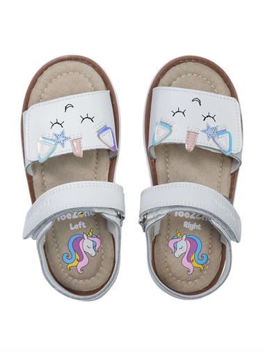 ToeZone White Darcy Unicorn Themed Sandal (Younger 6- Older 12)