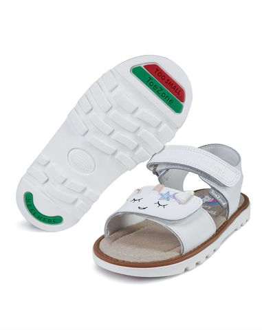 ToeZone White Darcy Unicorn Themed Sandal (Younger 6- Older 12)