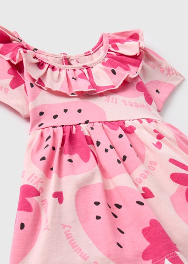 Baby Pink Strawberry Dress (Newborn-23mths)