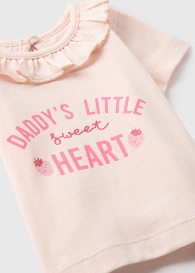 Baby Pink Daddy's Heart T-Shirt (Newborn-23mths)