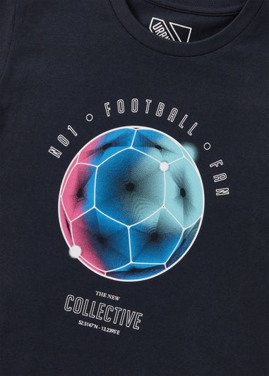 Boys Navy Football Graphics T-Shirt (7-13yrs)