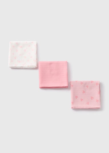 3 Pack Baby White Muslin Squares Matalan