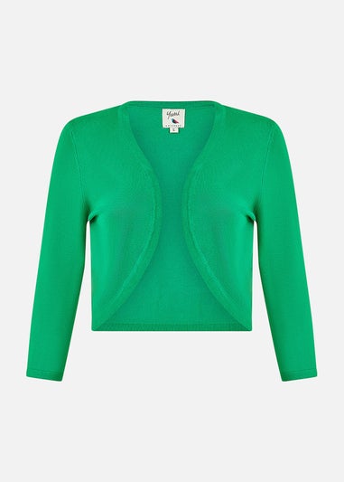 Yumi Green Knitted Curve Bolero