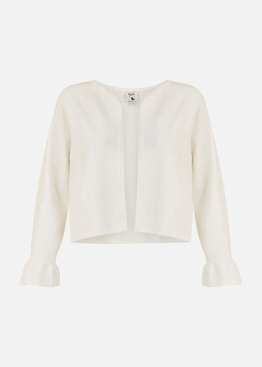 Yumi Ivory Cropped Cardigan With Bell Sleeves