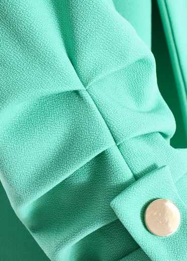 Quiz Green Ruched Sleeve Tailored Blazer