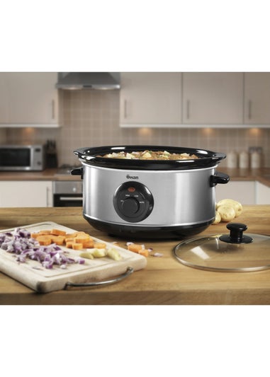 Swan Stainless Steel Slow Cooker (3.5L)