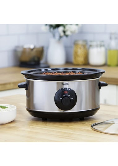 Swan Stainless Steel Slow Cooker (3.5L)