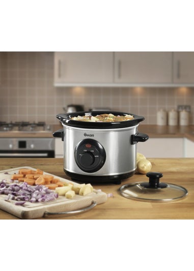 Swan Stainless Steel Slow Cooker (1.5L)