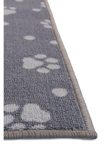 Homemaker Grey Deco Paw Print Runner and Doormat