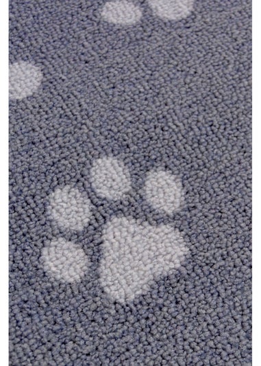 Homemaker Grey Deco Paw Print Runner and Doormat