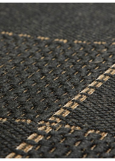 Homemaker Black Check Gel Backed Flatweave Runner (060x230cm)