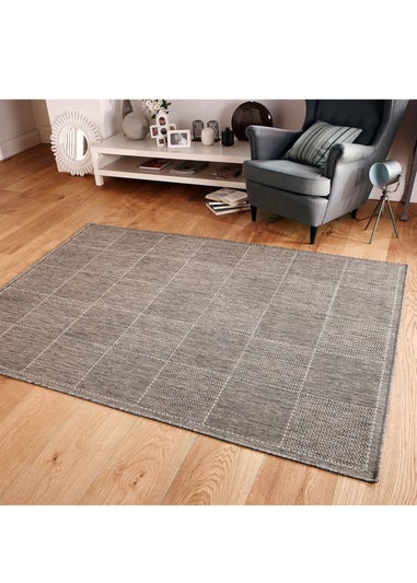 Homemaker Grey Check Gel Flatweave Rug