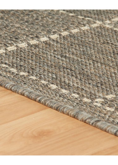 Homemaker Grey Check Gel Flatweave Rug
