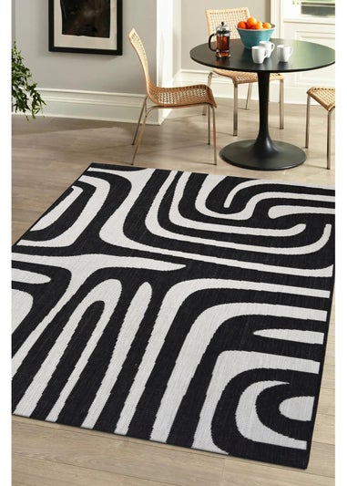 Homemaker Compass Monochrome Zebra Rug