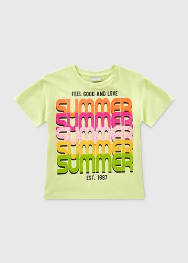 Girls Lime Summer Slogan Graphic T-Shirt (7-13yrs)