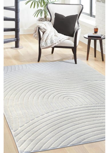 Homemaker Malmo White Curves Rug