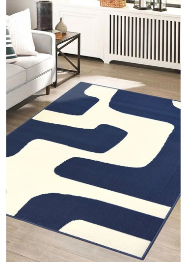 Homemaker Maestro Navy Geo Blocks Rug