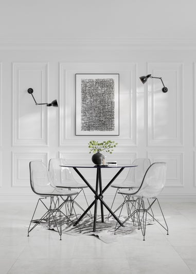 Aura Calama Smoked Black/Black Legs Dining Chair (Pack Of 2)