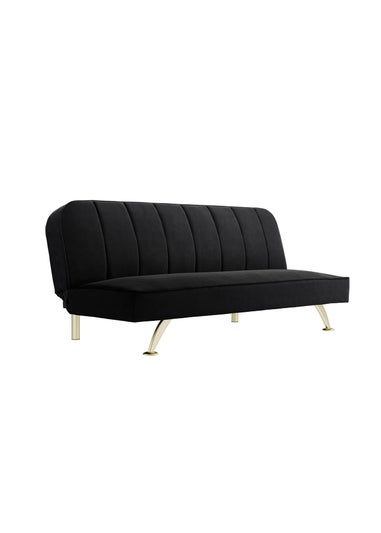 Aura Napoleonville Black Velvet/Brushed Gold Sofa Bed