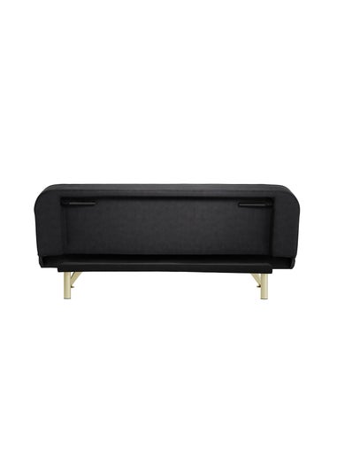 Aura Napoleonville Black Velvet/Brushed Gold Sofa Bed