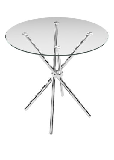 Aura Maison Clear Top/Silver Legs Dining Table ( 2 Packs )