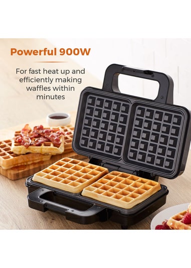 Tower Stainless Steel Deep Fill Waffle Maker (900W)