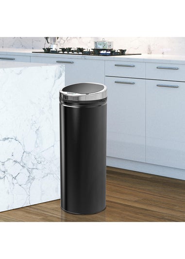 HOMCOM Black Kitchen Waste Bin (30.5cm x 30.5cm x 81.5cm 50L)