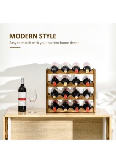 HOMCOM Brown Free Standing Wine Rack (43cm x 23.5cm x 38cm)