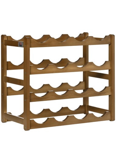 HOMCOM Brown Free Standing Wine Rack (43cm x 23.5cm x 38cm)