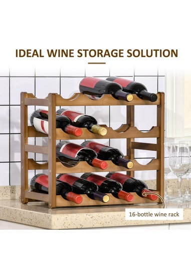 HOMCOM Brown Free Standing Wine Rack (43cm x 23.5cm x 38cm)