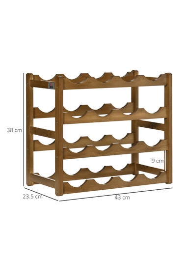 HOMCOM Brown Free Standing Wine Rack (43cm x 23.5cm x 38cm)