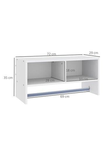 HOMCOM White Wall Mounted Storage (72cm x 29cm x 35cm)