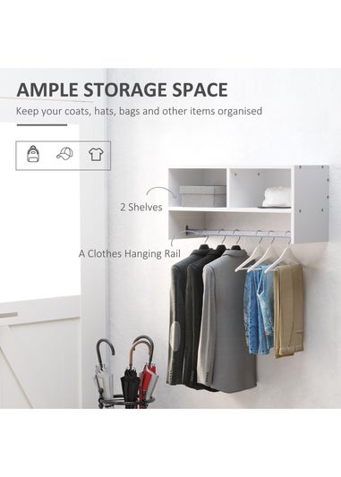 HOMCOM White Wall Mounted Storage (72cm x 29cm x 35cm)