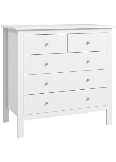 HOMCOM White Modern Chest Of Drawers (79cm x 39.5cm x 80.5cm)