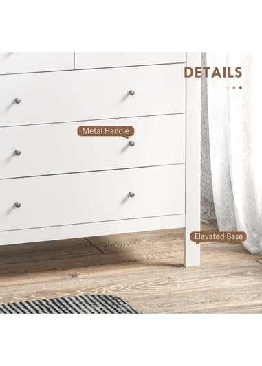 HOMCOM White Modern Chest Of Drawers (79cm x 39.5cm x 80.5cm)